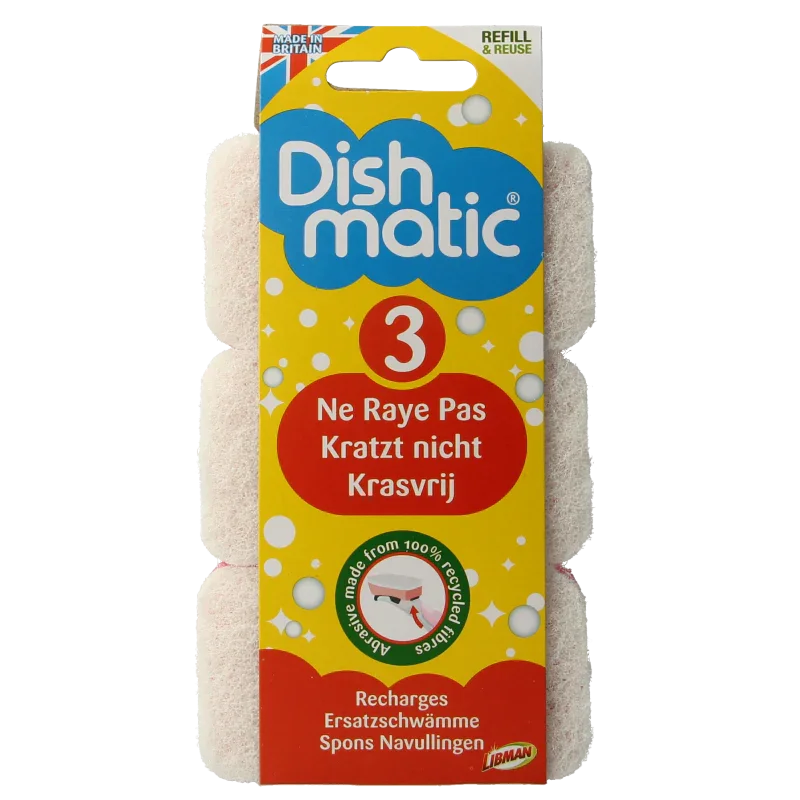 Dishmatic Navulspons krasvrij 3 Stuks