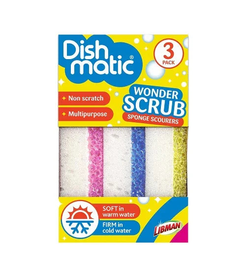 Dishmatic Wonder scrub schuursponzen krasvrij 3-pack 1 Stuks