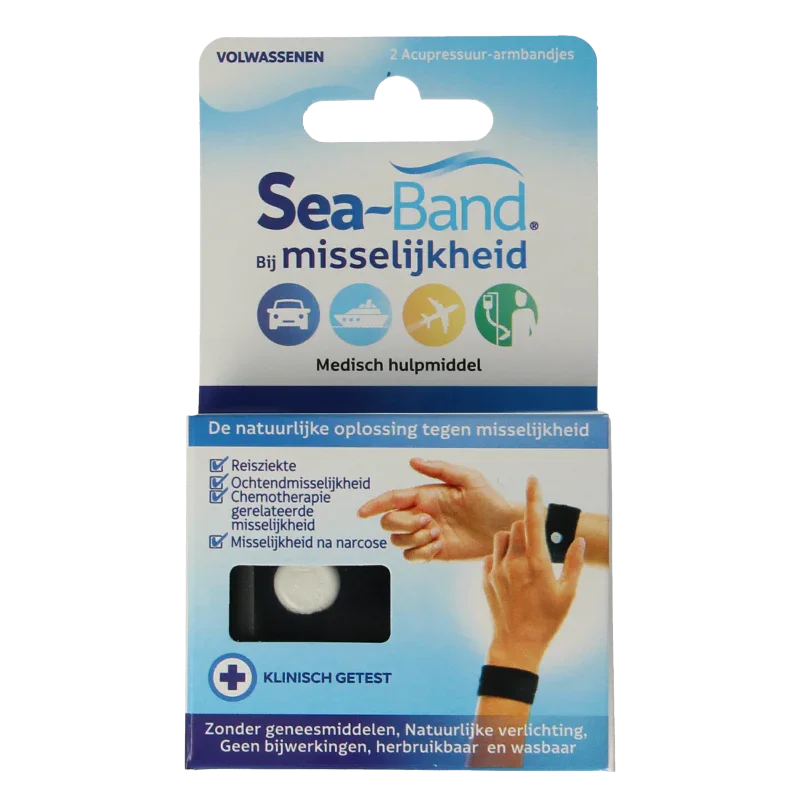 Sea Band Polsband volwassenen zwart 1 Paar