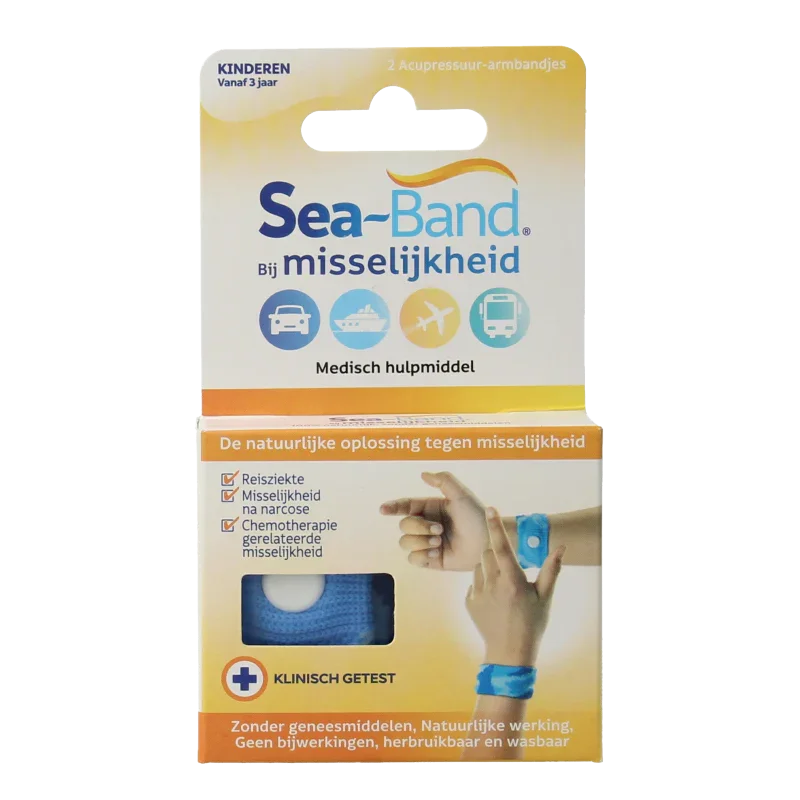 Sea Band Polsband kinderen blauw 1 Paar