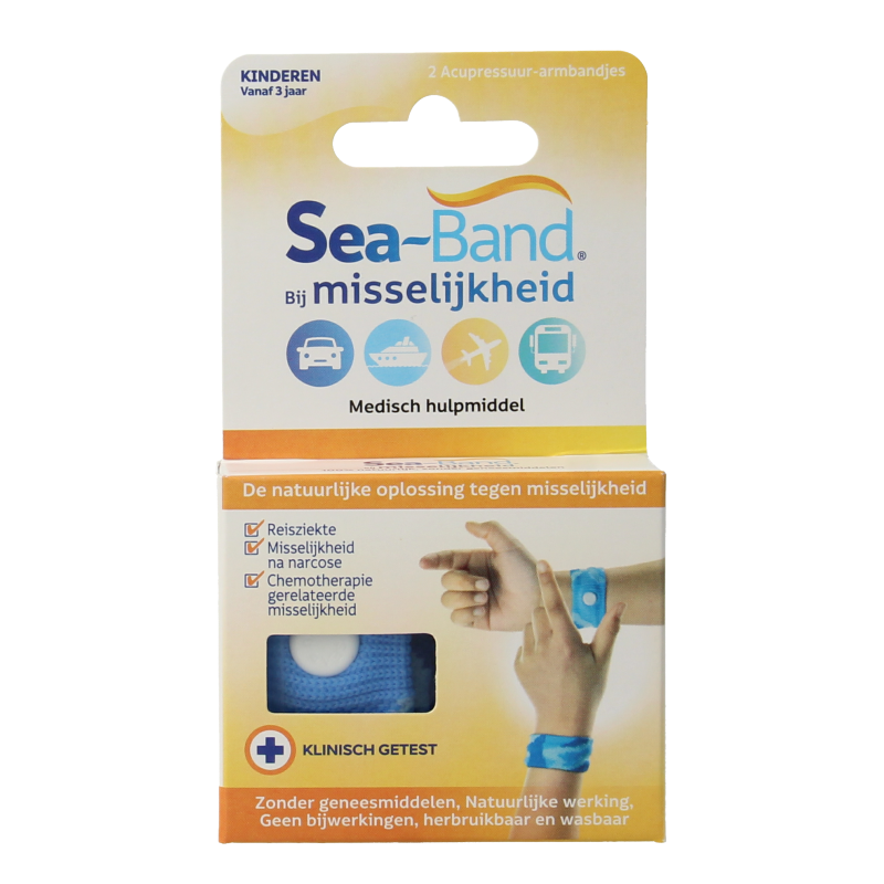 Sea Band Polsband kinderen blauw 1 Paar