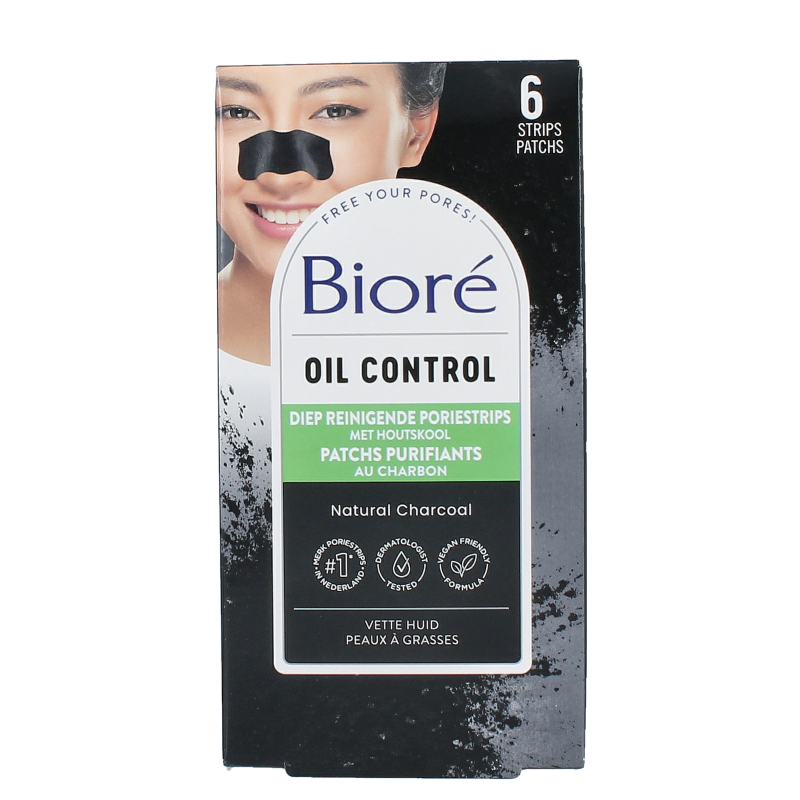 Biore Diep reinigende poriestrips houtskool 6 Stuks