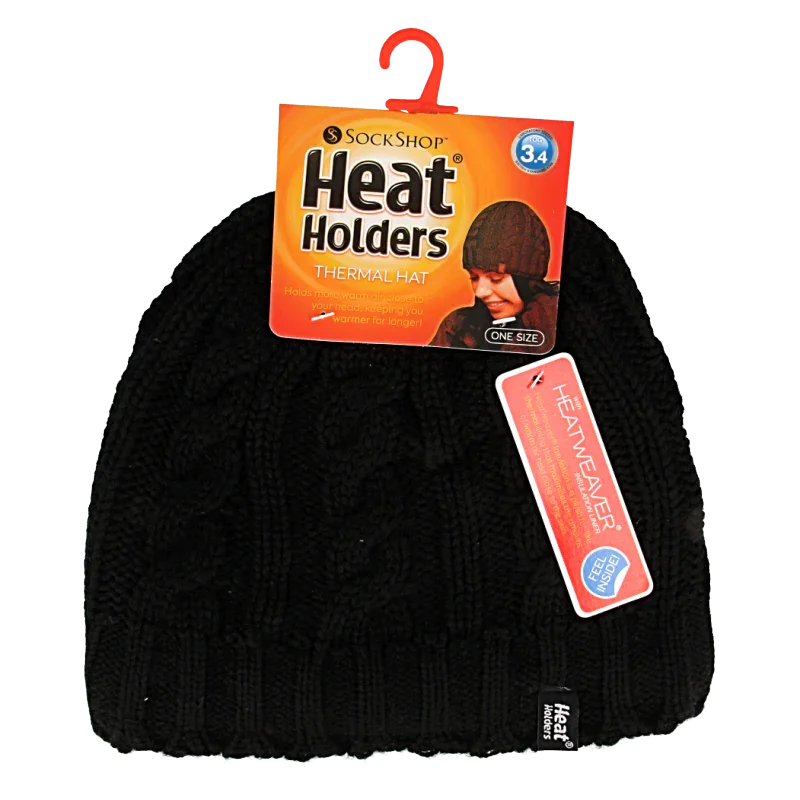 Heat Holders Ladies cable hat one size black 1 Paar