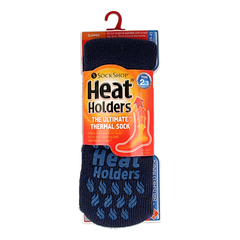 Heat Holders Mens slipper socks maat 6-11 deep blue 1.00 Paar