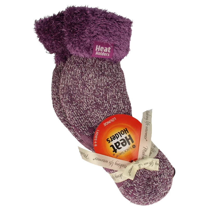Heat Holders Ladies lounge socks maat 4-8 (37-42) lila mauve/c 1 Paar