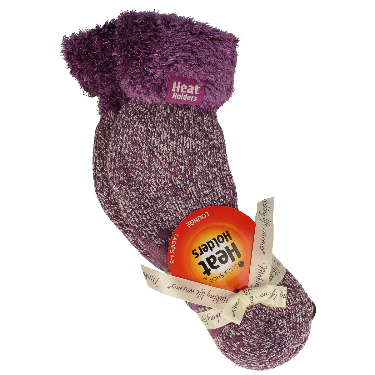 Heat Holders Ladies lounge socks maat 4-8 (37-42) lila mauve/c 1.00 Paar
