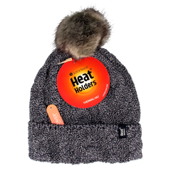 Heat Holders Ladies turnover cable hat with pom pom navy 1.00 Stuks