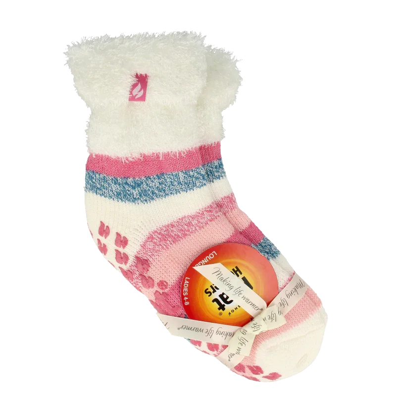 Heat Holders Ladies lounge socks 4-8 37-42 cream stripe 1 Paar