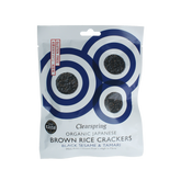 Clearspring Bruine rijst crackers zwarte sesam & tamari bio 40.00 Gram