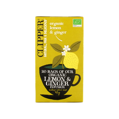 Clipper Lemon & ginger tea bio 20 Zakjes