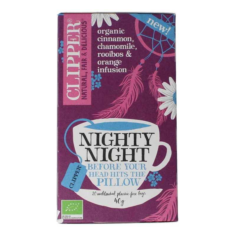 Clipper Kruidenthee nighty night bio 20 Zakjes