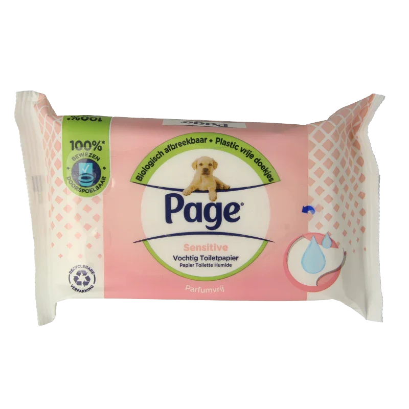 Page Vochtig toiletpapier sensitive navulling 38 Stuks