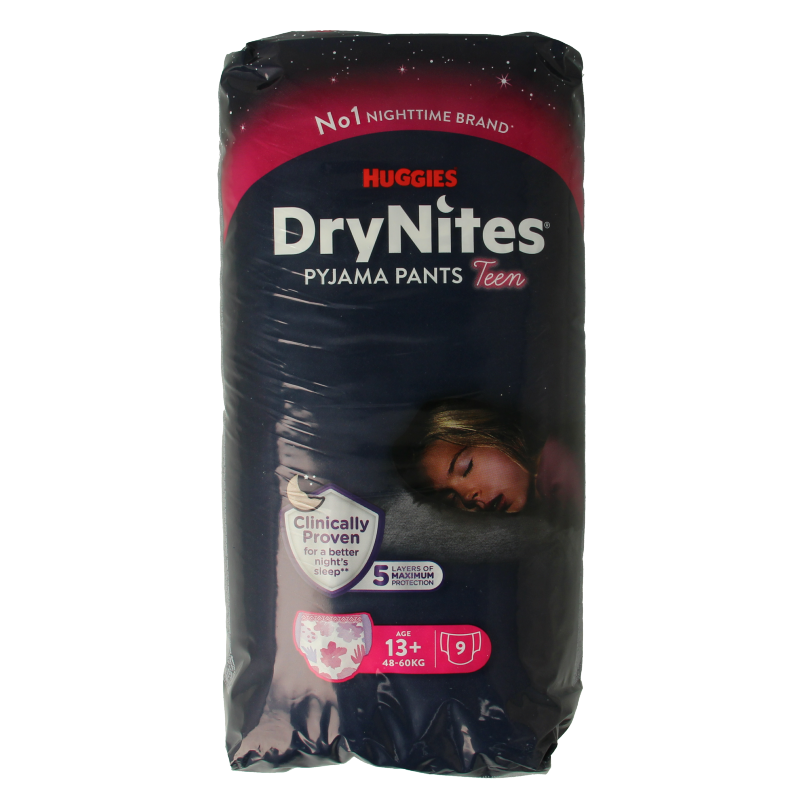 Huggies Drynites teen 13+kg girl 9 Stuks