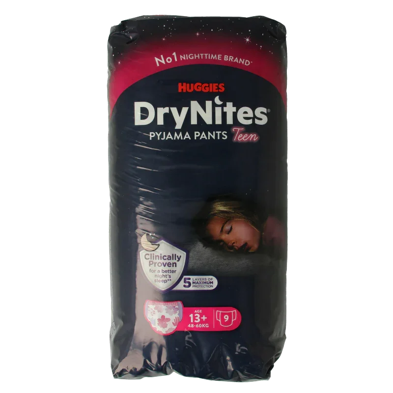 Huggies Drynites teen 13+kg girl 9 Stuks