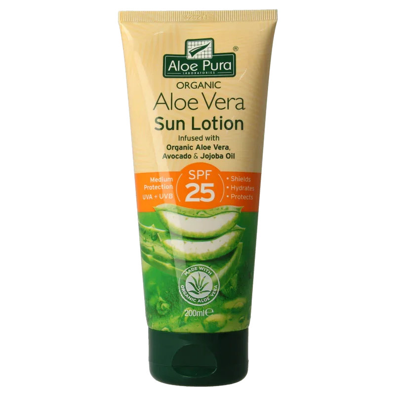 Optima Aloe pura organic aloe vera zonnelotion SPF25 200 Milliliter