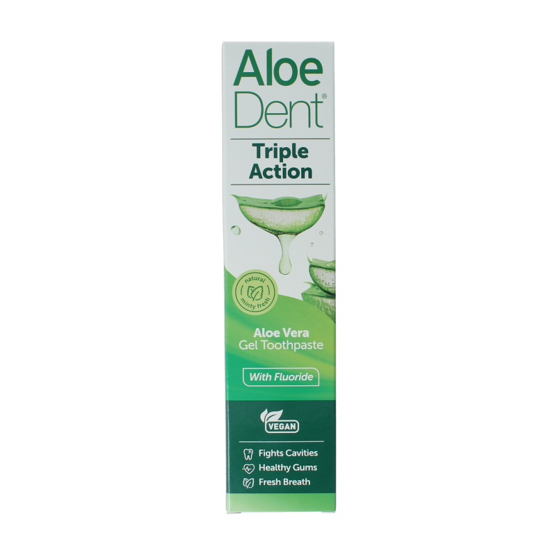Aloe Dent Tandpasta aloe vera triple action with fluor 100.00 Milliliter