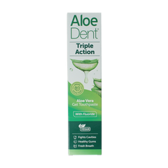 Aloe Dent Tandpasta aloe vera triple action with fluor 100.00 Milliliter