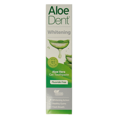 Aloe Dent Tandpasta aloe vera whitening fluor free 100 Milliliter
