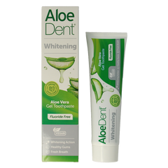 Aloe Dent Tandpasta aloe vera whitening fluor free 100 Milliliter