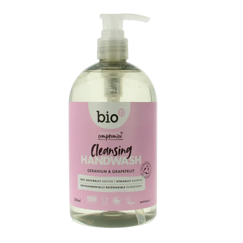 Bio-D Handzeep vloeibaar geranium & grapefruit 500 Milliliter
