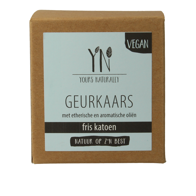 Yours Naturally Geurkaars in glas fris katoen 20cl 1 Stuks
