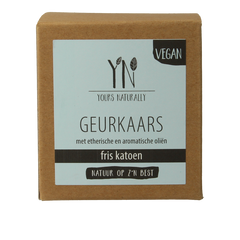 Yours Naturally Geurkaars in glas fris katoen 20cl 1 Stuks