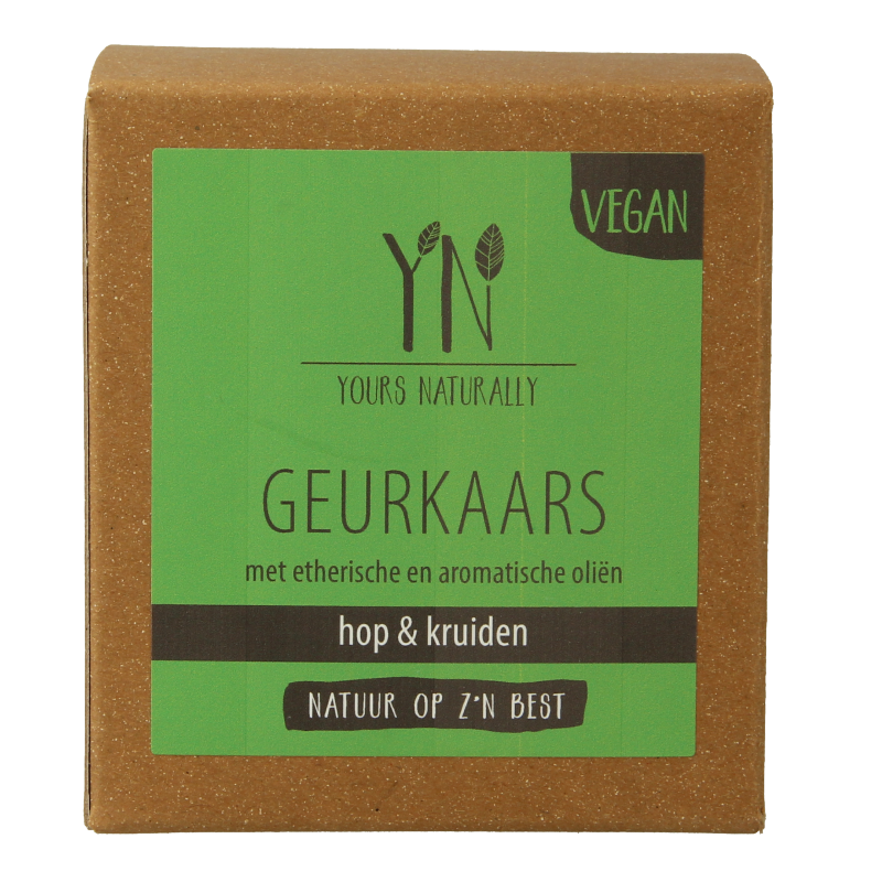 Yours Naturally Geurkaars in glas hop & kruiden 20cl 1 Stuks