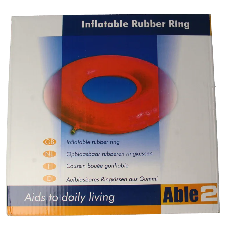 Able 2 Ringkussen opblaasbaar rubber 46 cm 1 Stuks