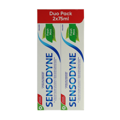 Sensodyne Tandpasta fresh mint 2 x 75ml 150 Milliliter