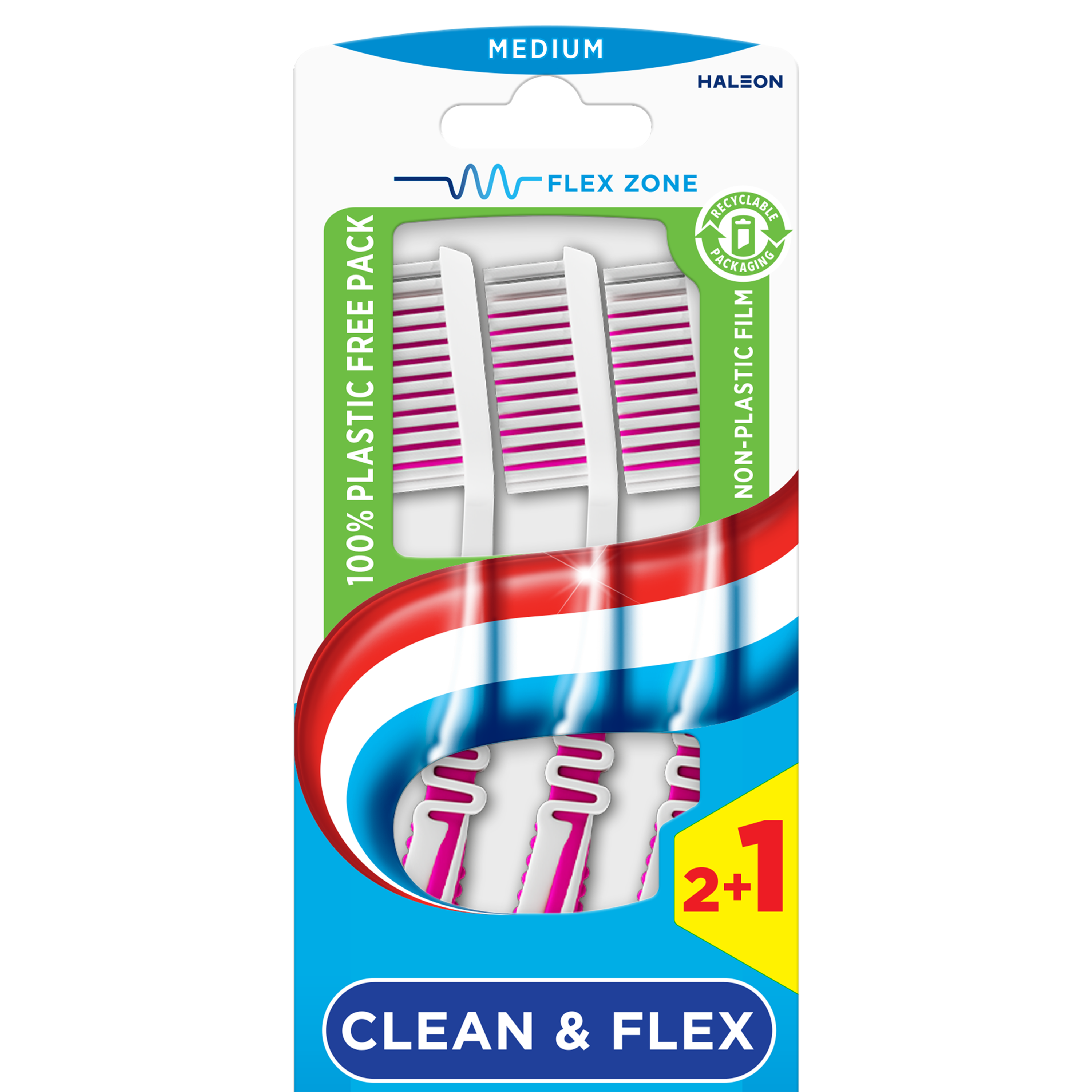 Aquafresh Tandenborstel clean & flex medium 3.00 Stuks