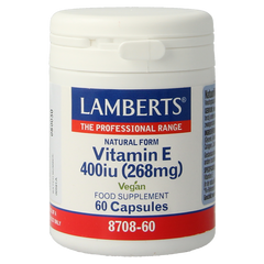 Lamberts Vitamine E 400IE natuurlijk 60.00 Vegetarische capsules