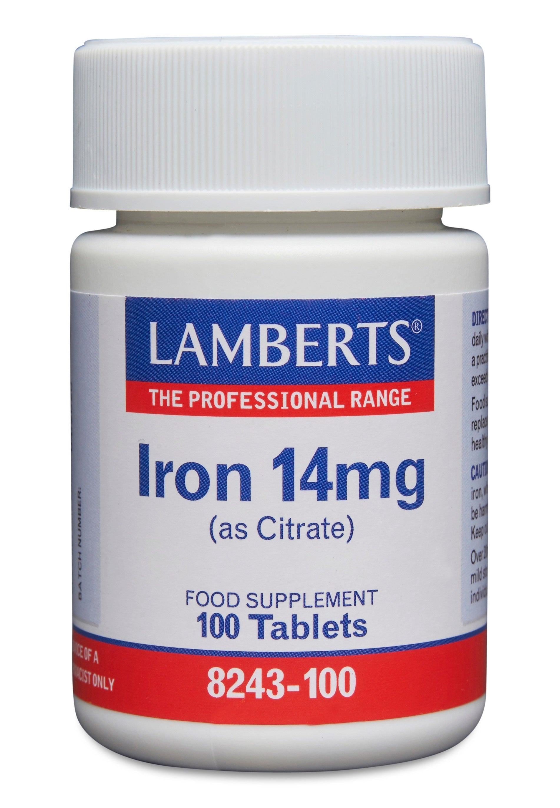 Lamberts IJzer citraat 14mg 100 Tabletten