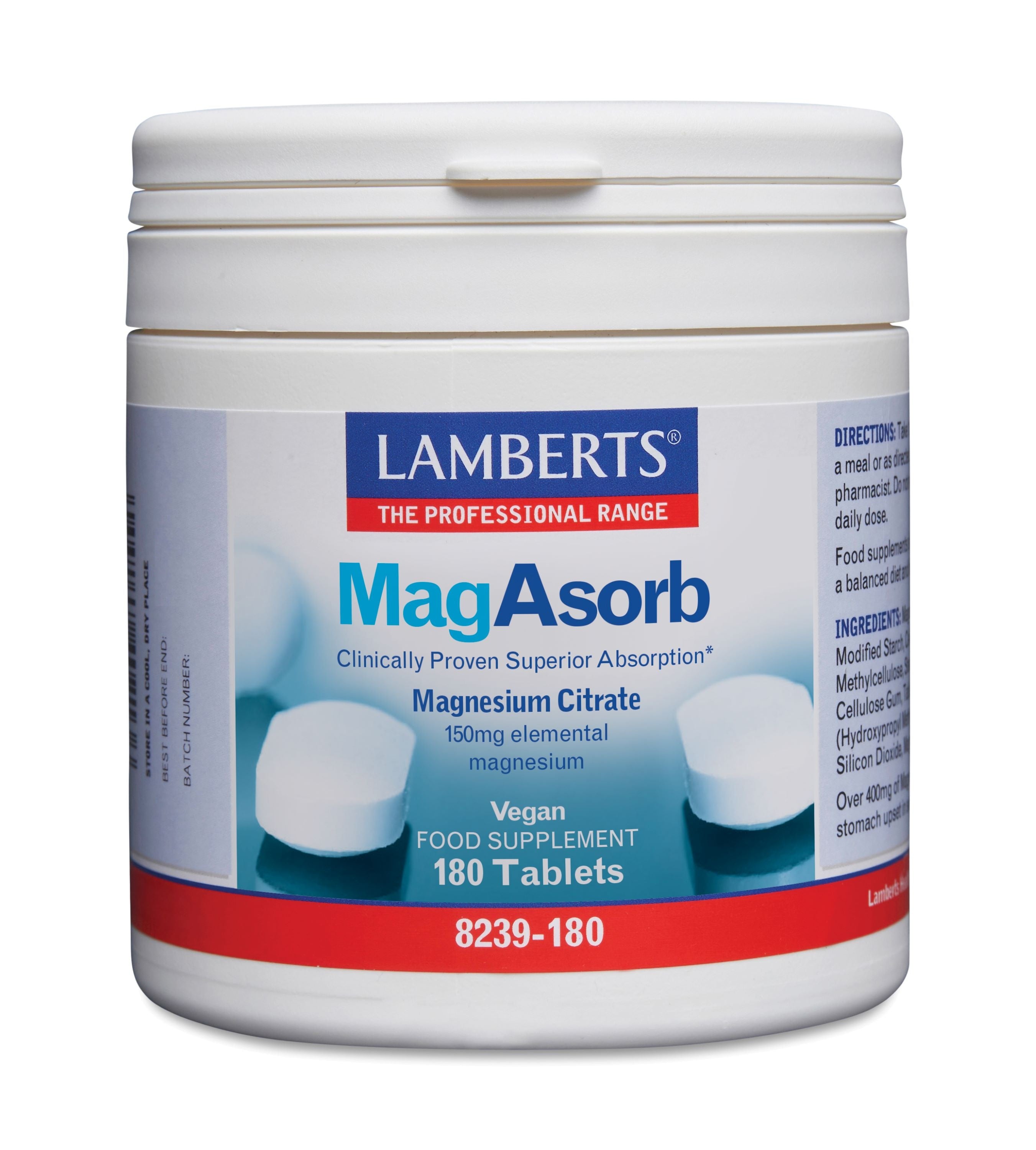Lamberts MagAsorb (magnesium citraat) 150mg 180 Tabletten