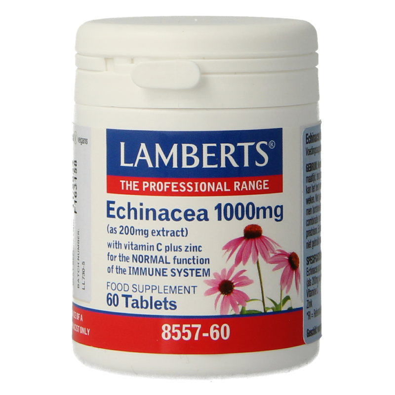 Lamberts Echinacea 1000mg met zink en vitamine C 60 Tabletten