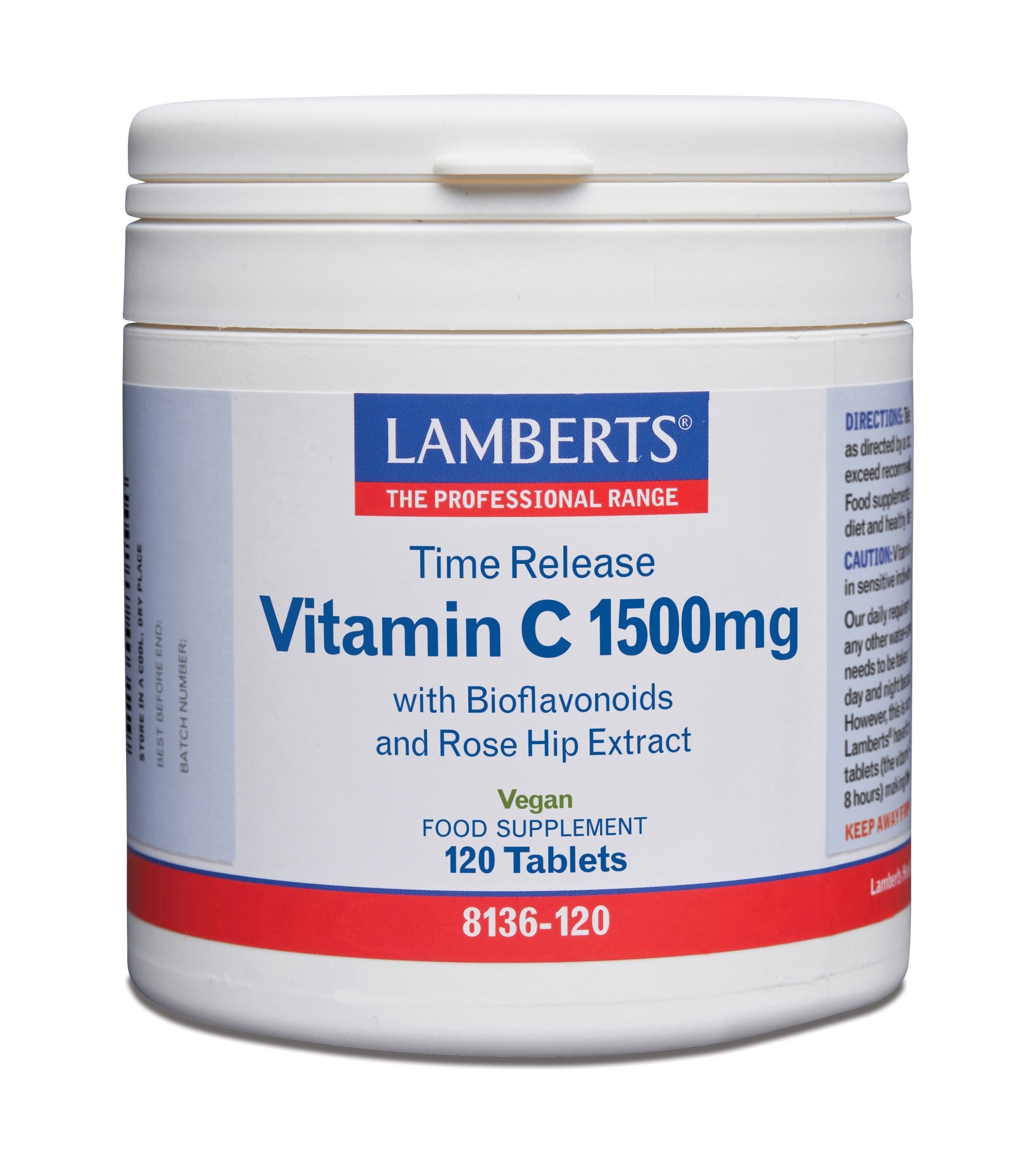 Lamberts Vitamine C 1500mg & bioflavonoiden time release 120.00 Tabletten
