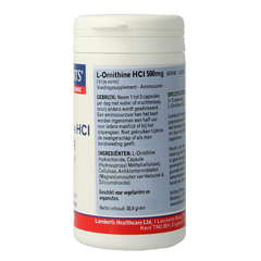 Lamberts L-Ornithine 500mg 60 Vegetarische capsules