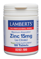 Lamberts Zink citraat 15mg 180.00 Tabletten