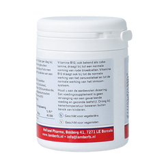 Lamberts Vitamine B12 1000mcg (cyanocobalamine) 60 Tabletten