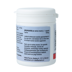 Lamberts Taurine 500mg 60.00 Vegetarische capsules