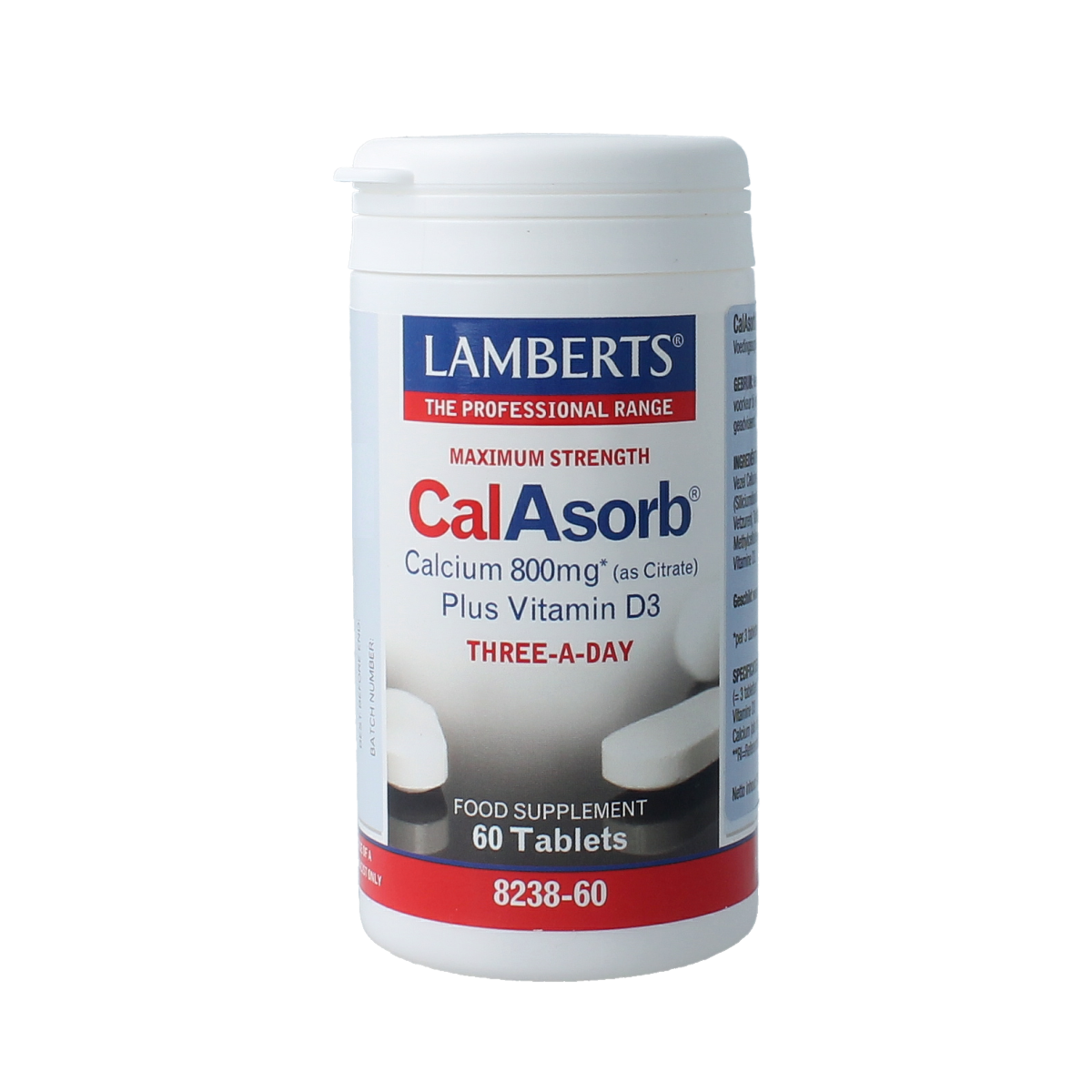 Lamberts CalAsorb (calciumcitraat) en vitamine D3 60.00 Tabletten