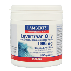 Lamberts Levertraanolie 1000mg 180.00 Capsules
