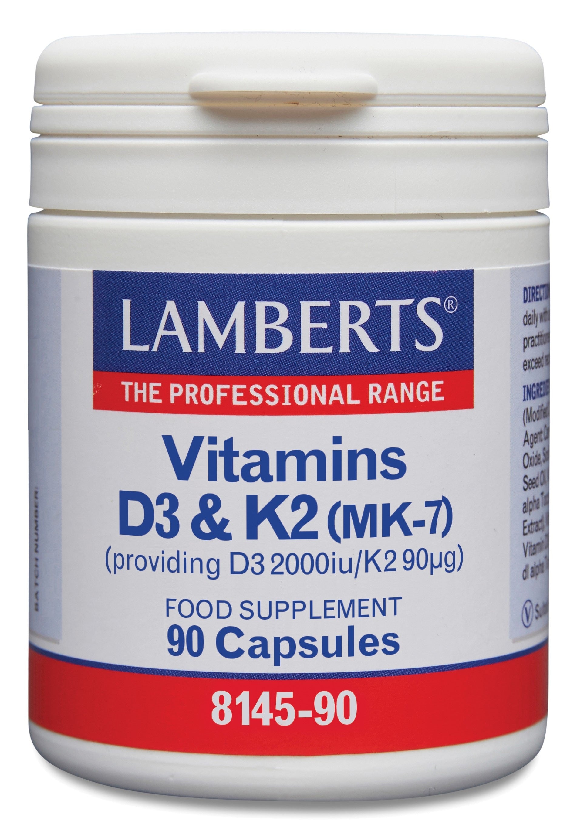 Lamberts Vitamine D3 2000IE 50mcg en K2 90mcg 90.00 Capsules