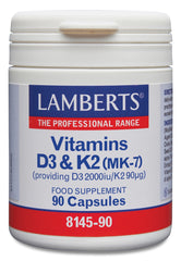 Lamberts Vitamine D3 2000IE 50mcg en K2 90mcg 90.00 Capsules