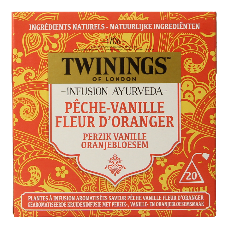 Twinings Ayurveda vanilla perzik oranjebloesem 20 Stuks