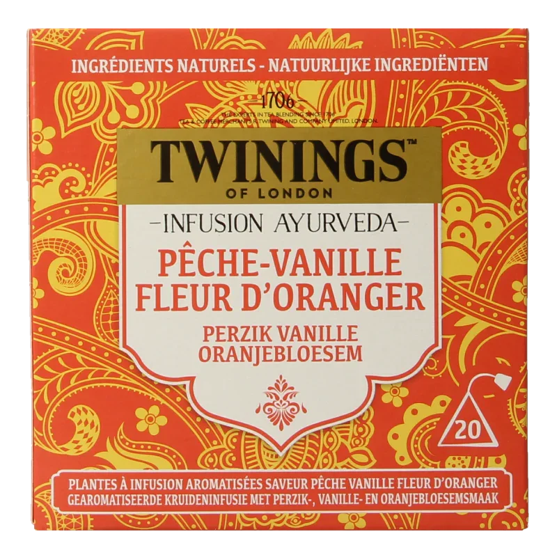 Twinings Ayurveda vanilla perzik oranjebloesem 20 Stuks