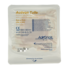 Advancis Activon manuka gaasverband 5 x 5cm 5.00 Stuks
