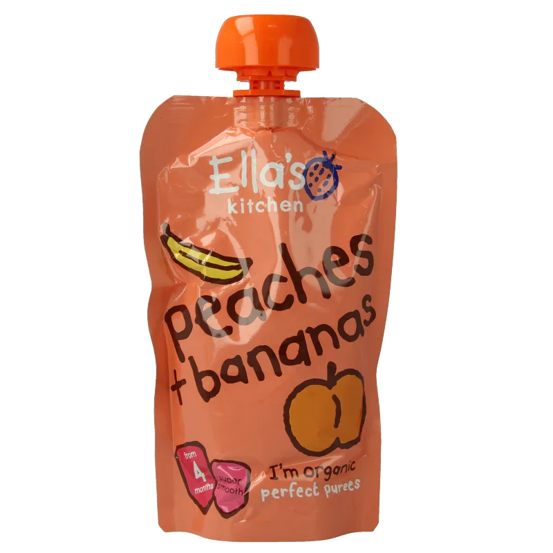 Ella's Kitchen Peaches & bananas 4 maand knijpzak bio 120 Gram
