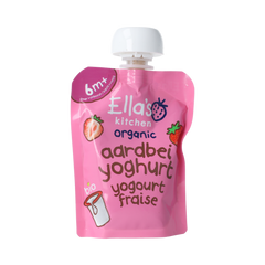 Ella's Kitchen Aardbei yoghurt griekse stijl 6+ maanden bio 90.00 Gram