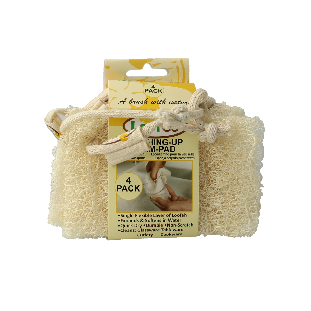 Loofco Schoonmaakspons loofah dun bio 4.00 Stuks
