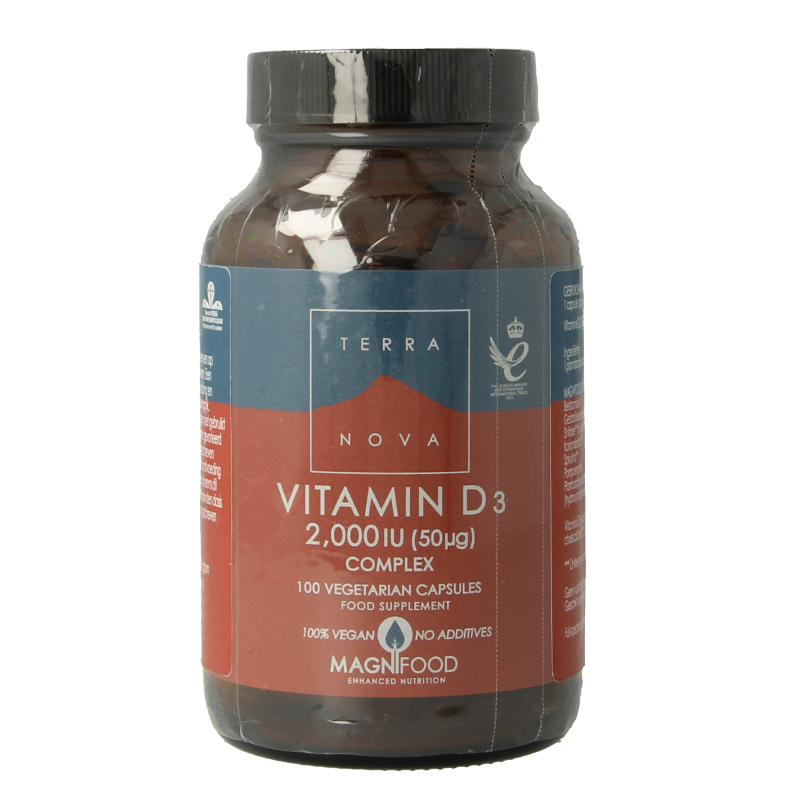 Terranova Vitamine D3 2000IE 50MCG complex 100 Vegetarische capsules